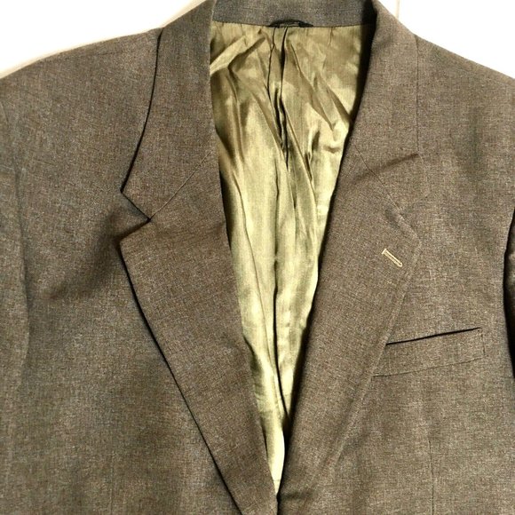 VINTAGE Brown Two Button Sports Coat Mens 46R Westchester Classics Blazer Jacket - Picture 3 of 8